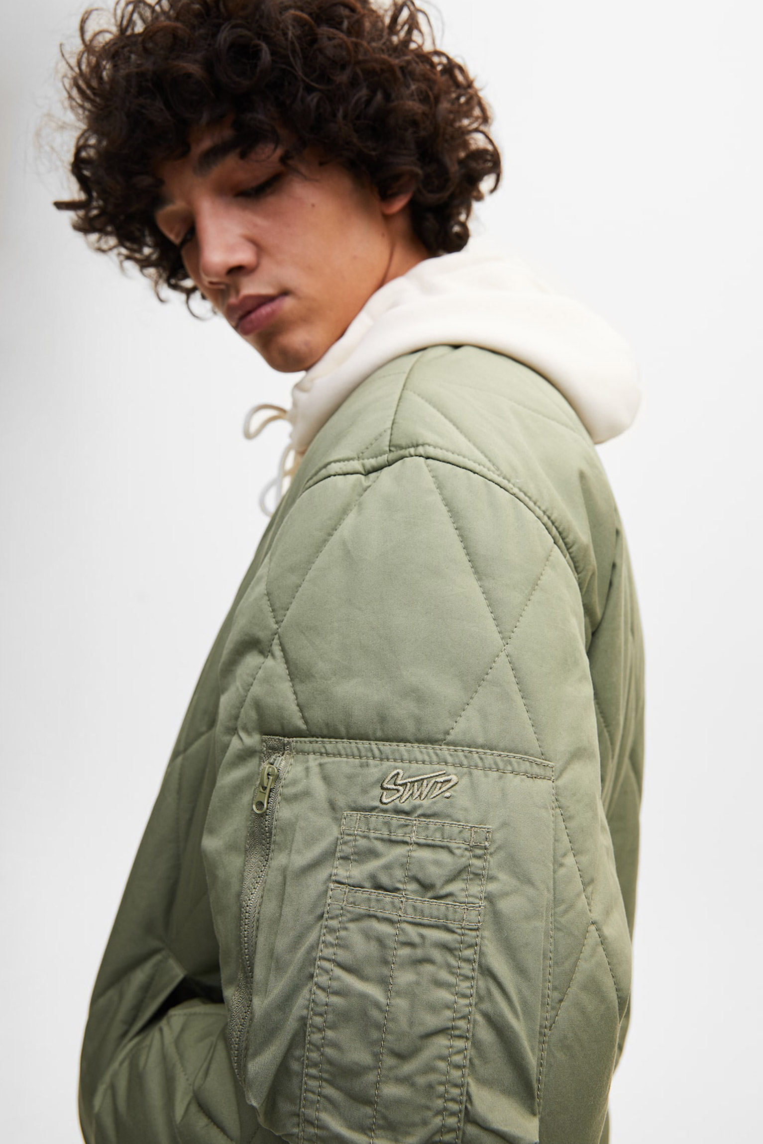 Quilted Bomber Jacket With Ribbed Trims - Imagen 3