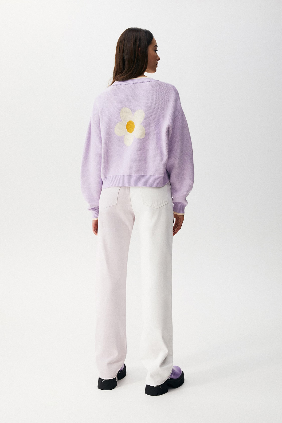 Daisy Jacquard Knit Cardigan - Imagen 2